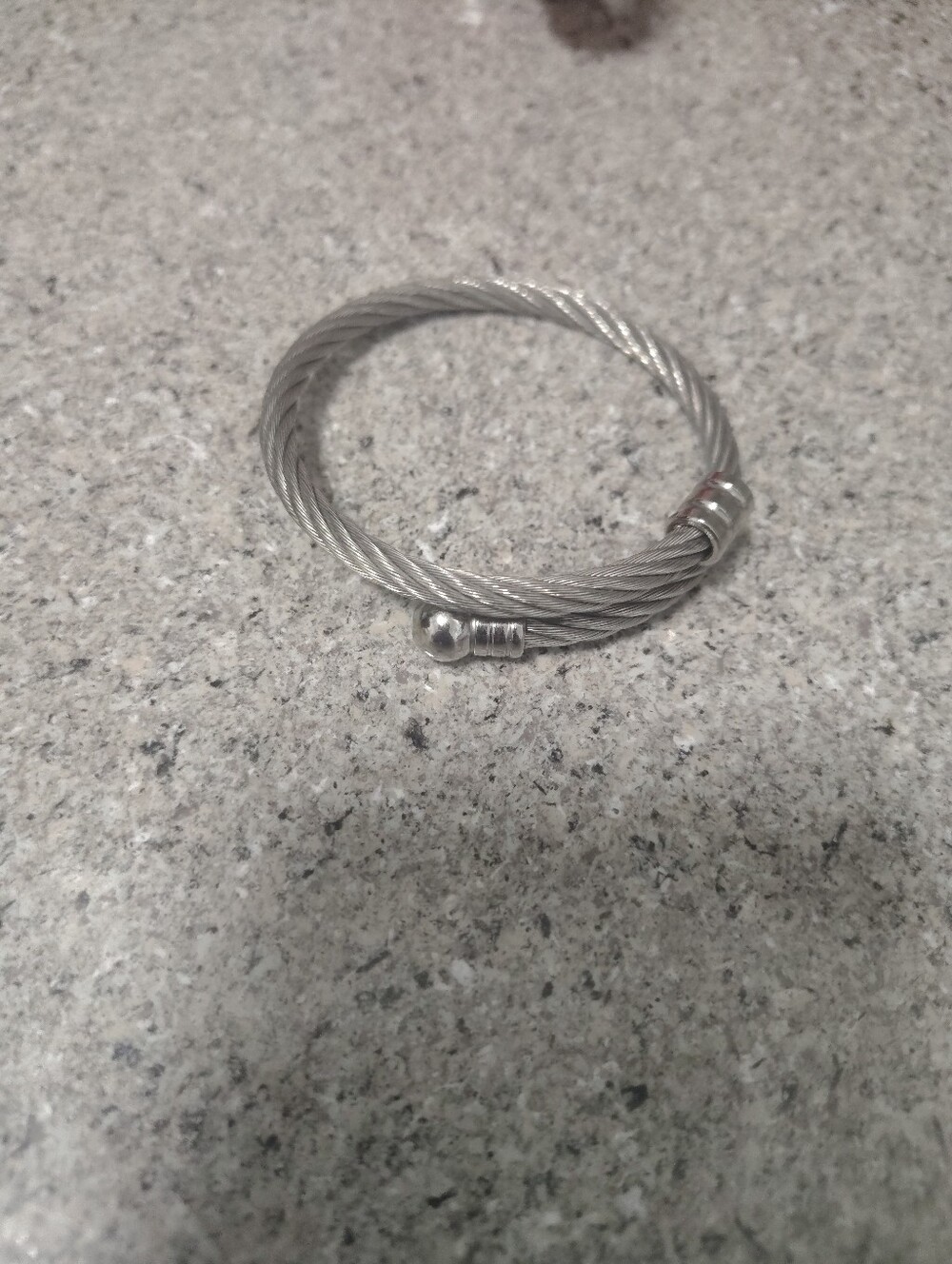 Men's Jewelry Twist Cable Style Silver-Tone Cuff Bracelet Like New